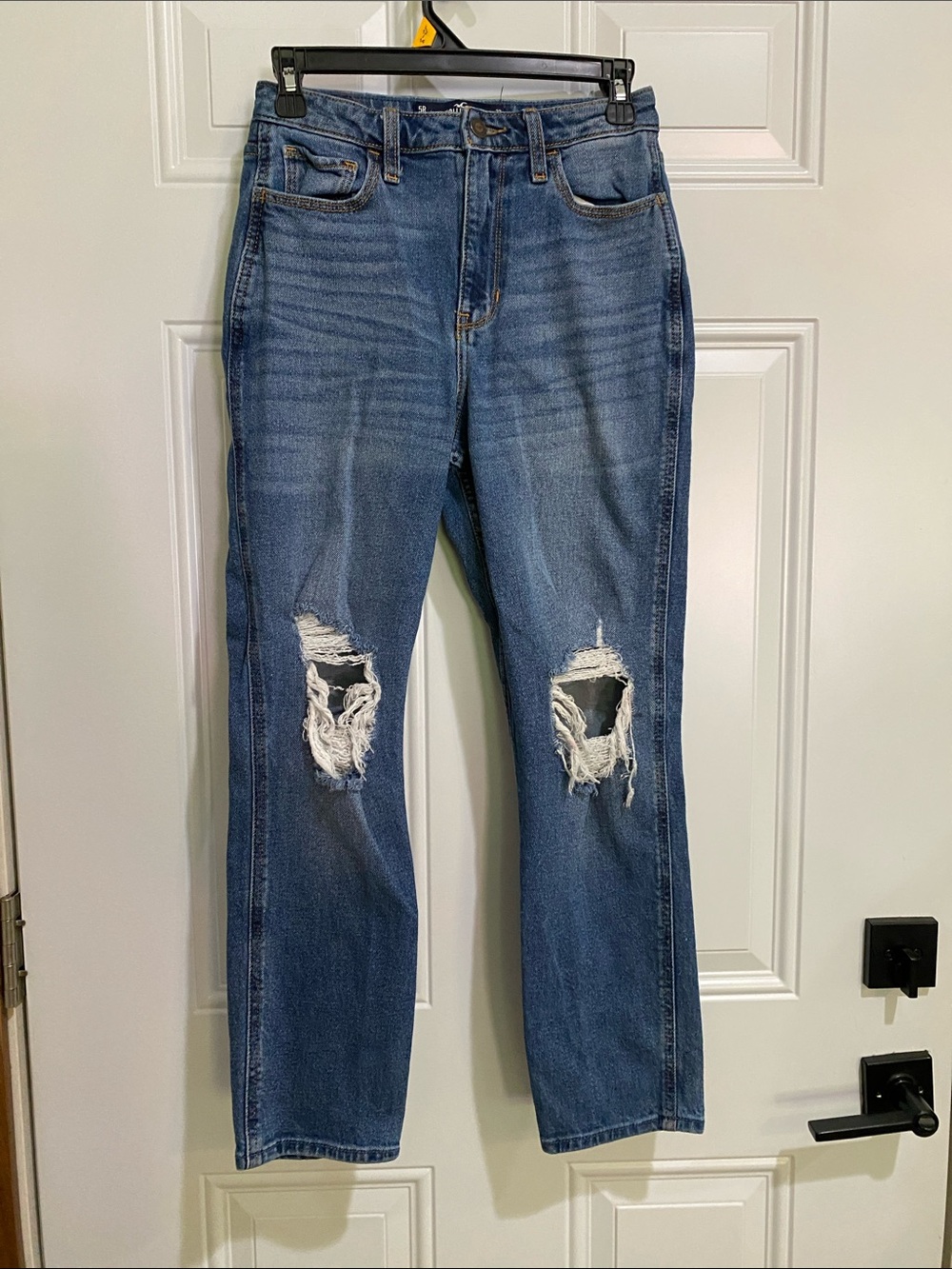 Hollister Ripped Mid-Blue Boyfriend Jeans